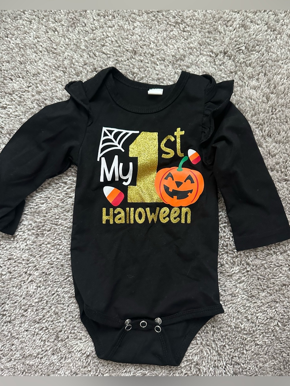 Baby Girls' Black "My 1st Halloween" Halloween Bodysuit (2 onesies)